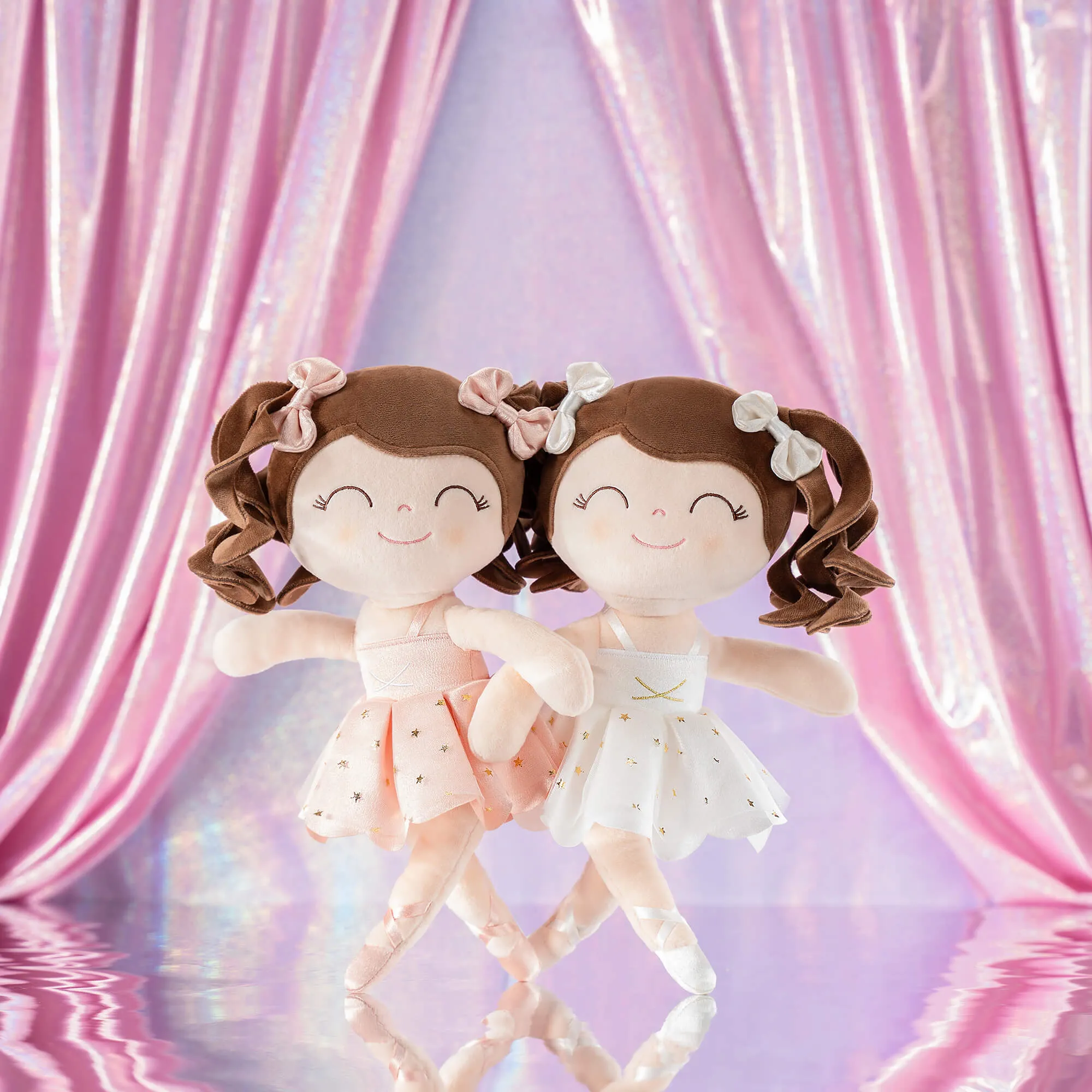 Gloveleya 14-inch Plush Dolls Curly Ballerina Series Ballet Dream