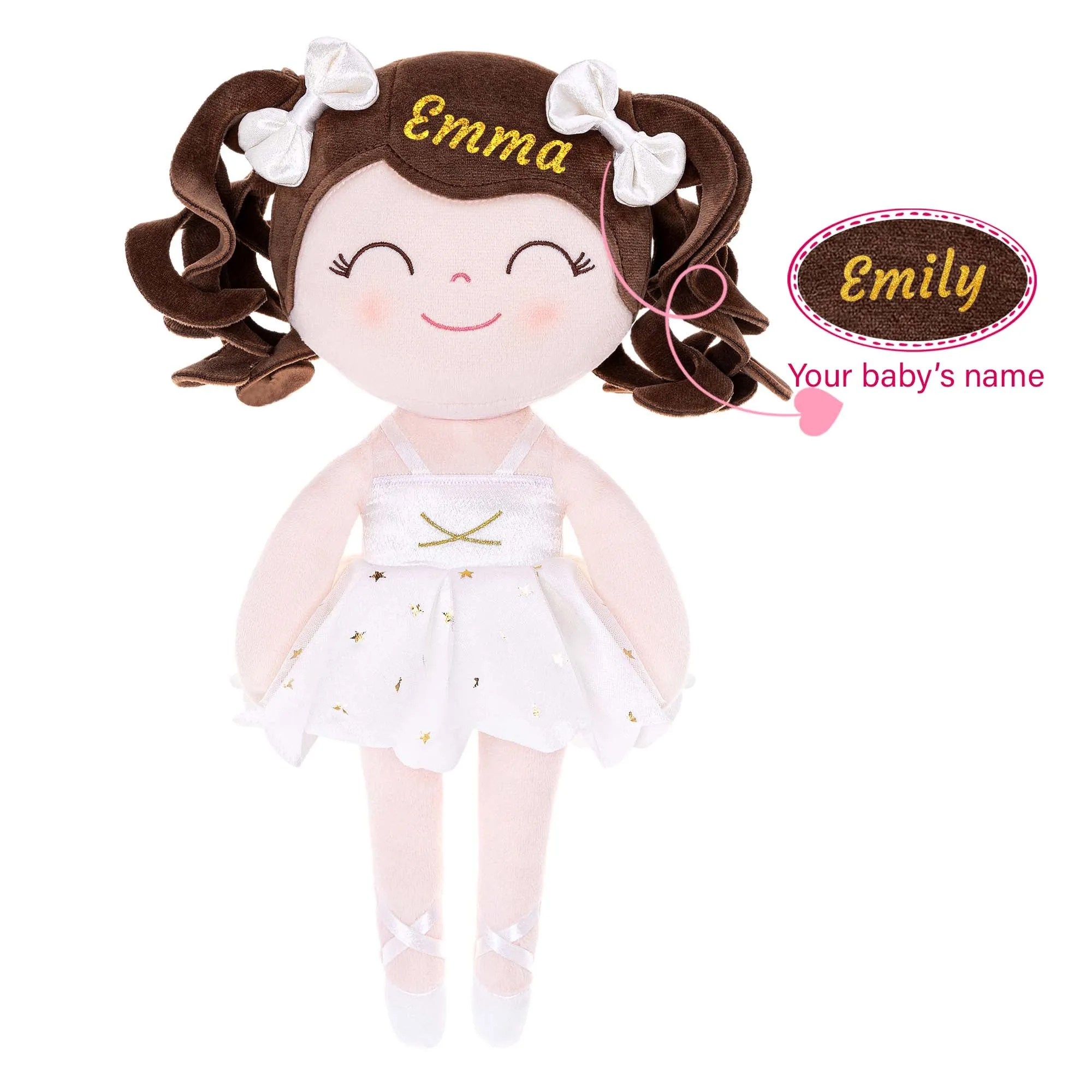 Gloveleya 14-inch Plush Dolls Curly Ballerina Series Ballet Dream