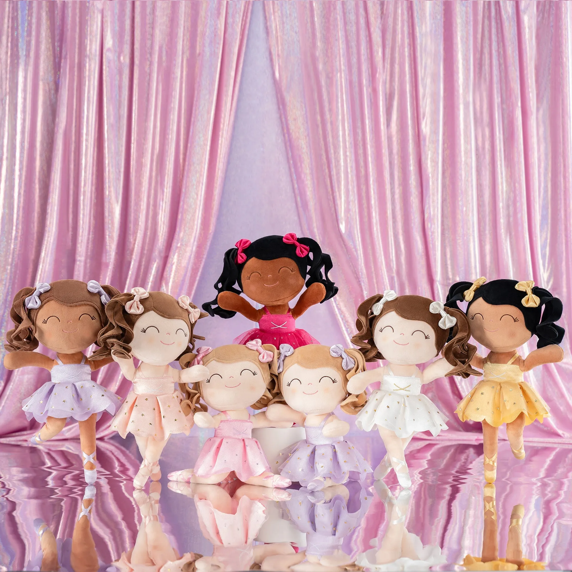 Gloveleya 14-inch Plush Dolls Curly Ballerina Series Purple Ballet Dream