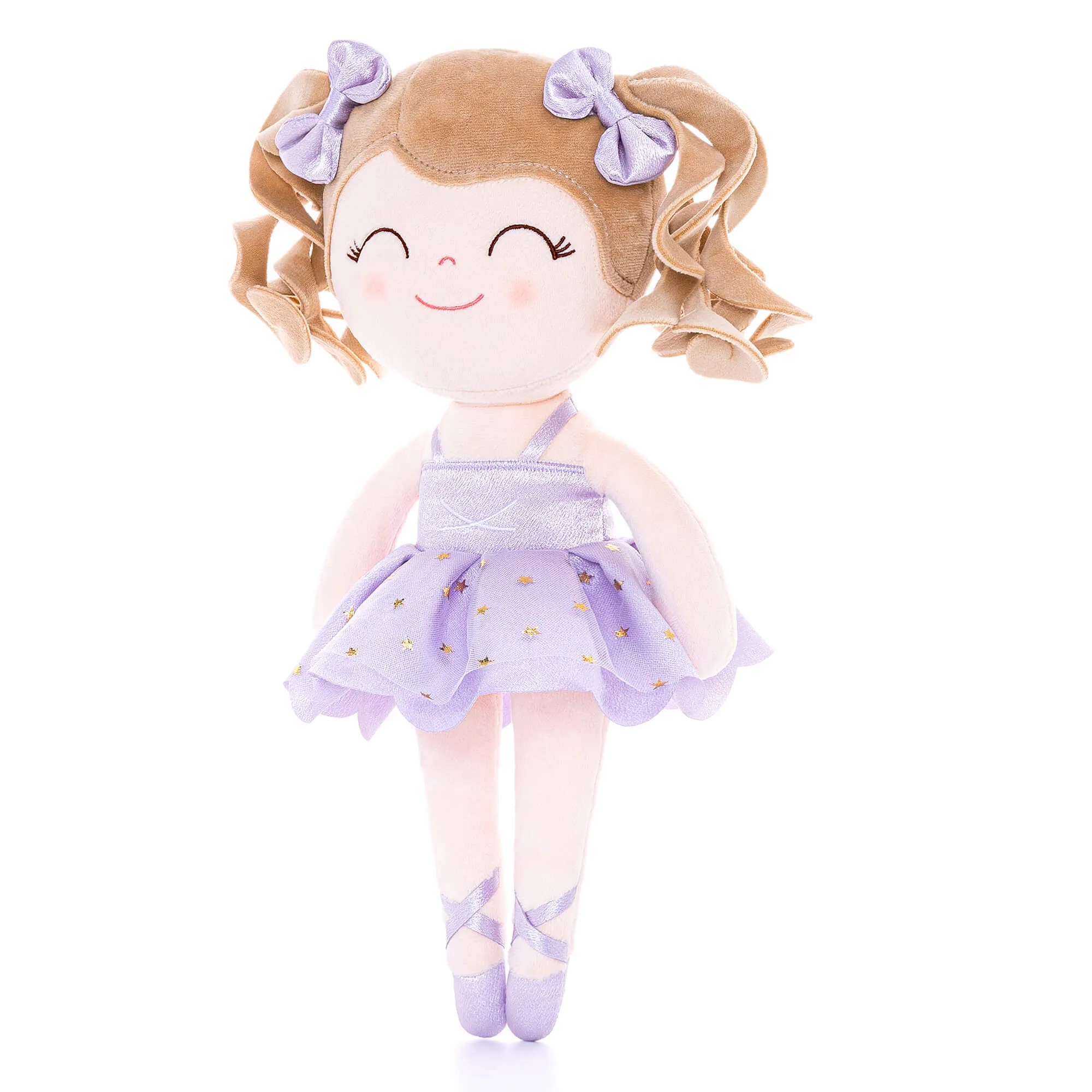 Gloveleya 14-inch Plush Dolls Curly Ballerina Series Purple Ballet Dream