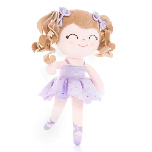 Gloveleya 14-inch Plush Dolls Curly Ballerina Series Purple Ballet Dream