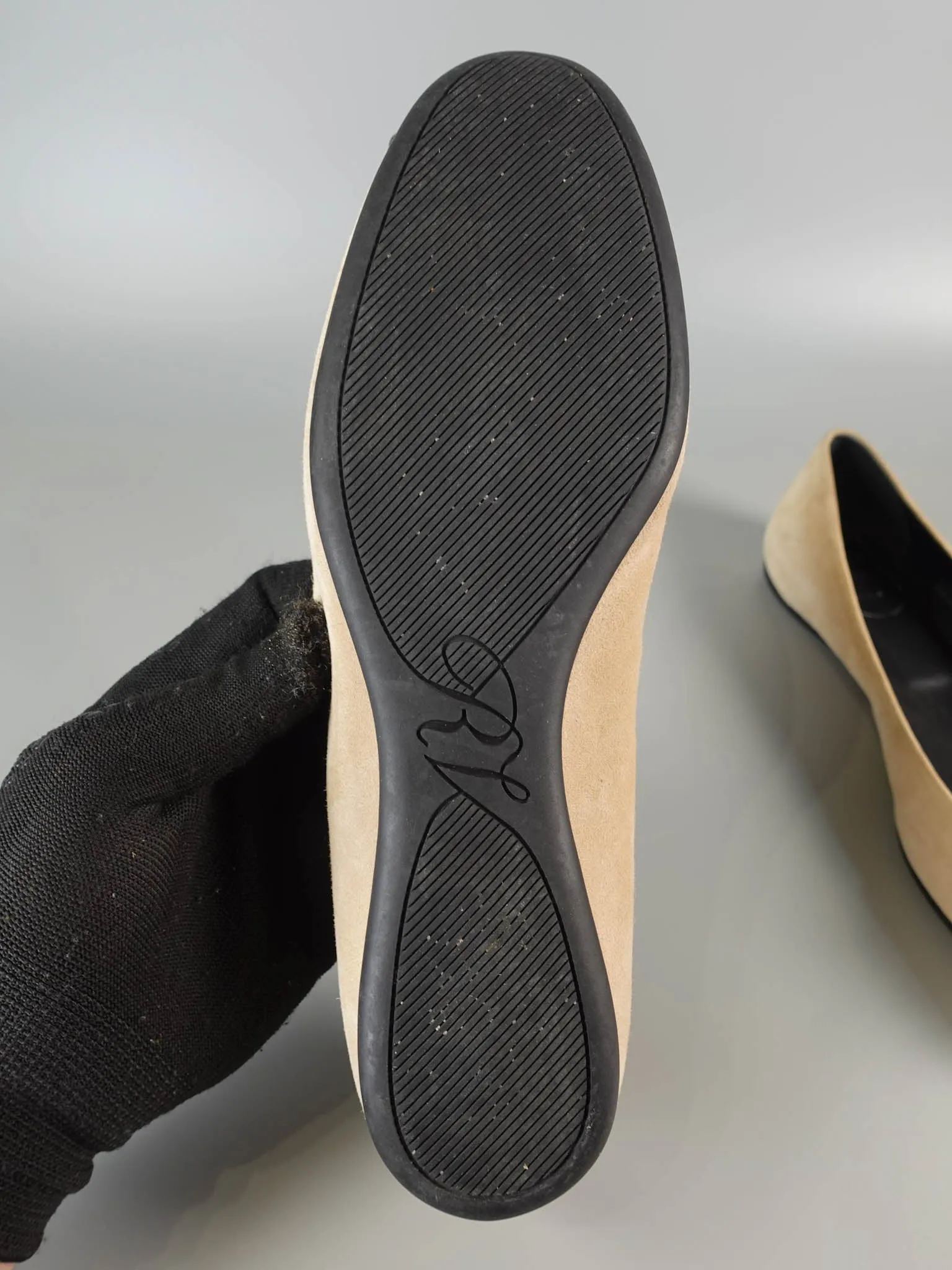 Gommette Suede Beige Ballet Flats Size 39 EU