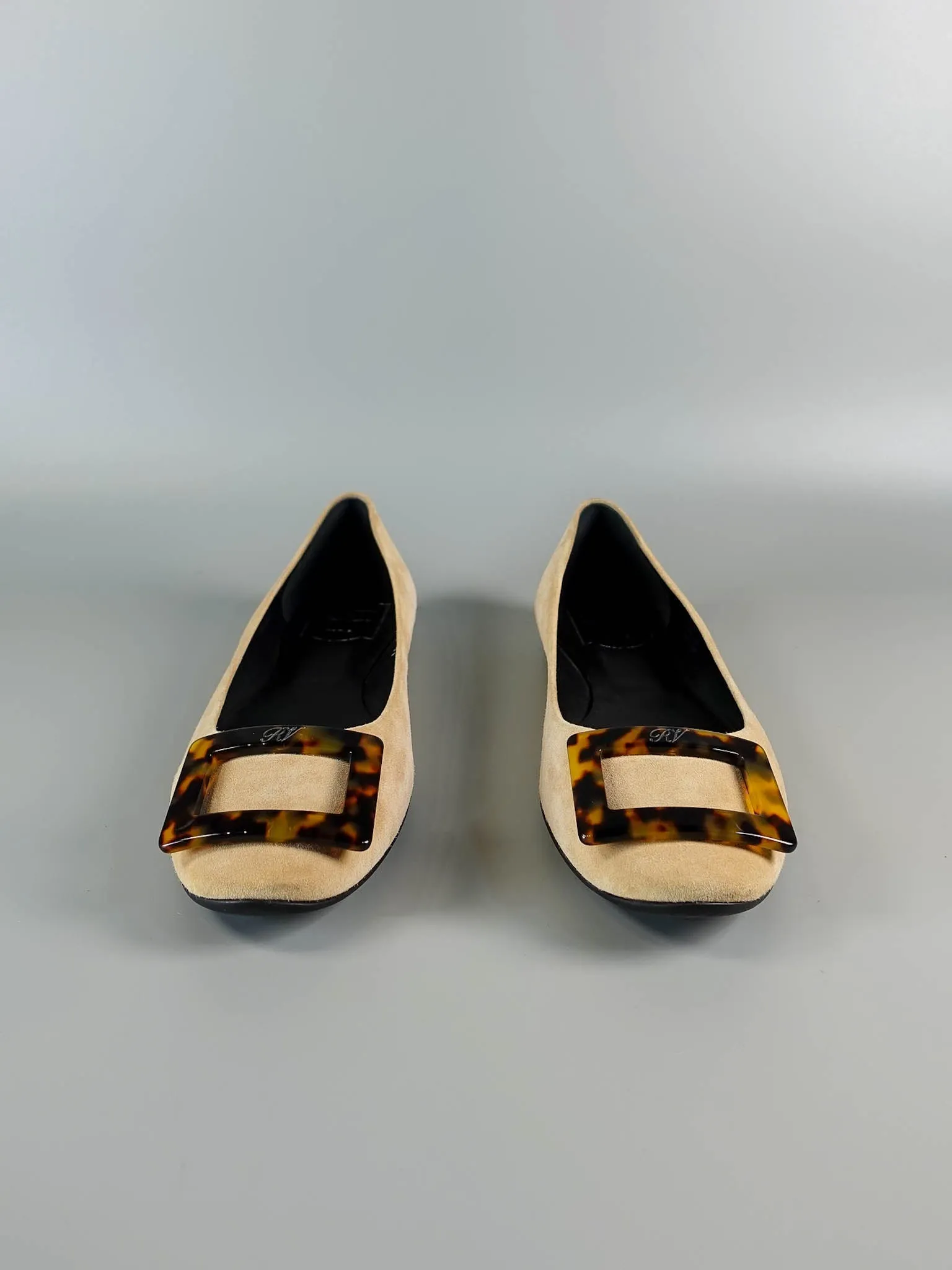 Gommette Suede Beige Ballet Flats Size 39 EU