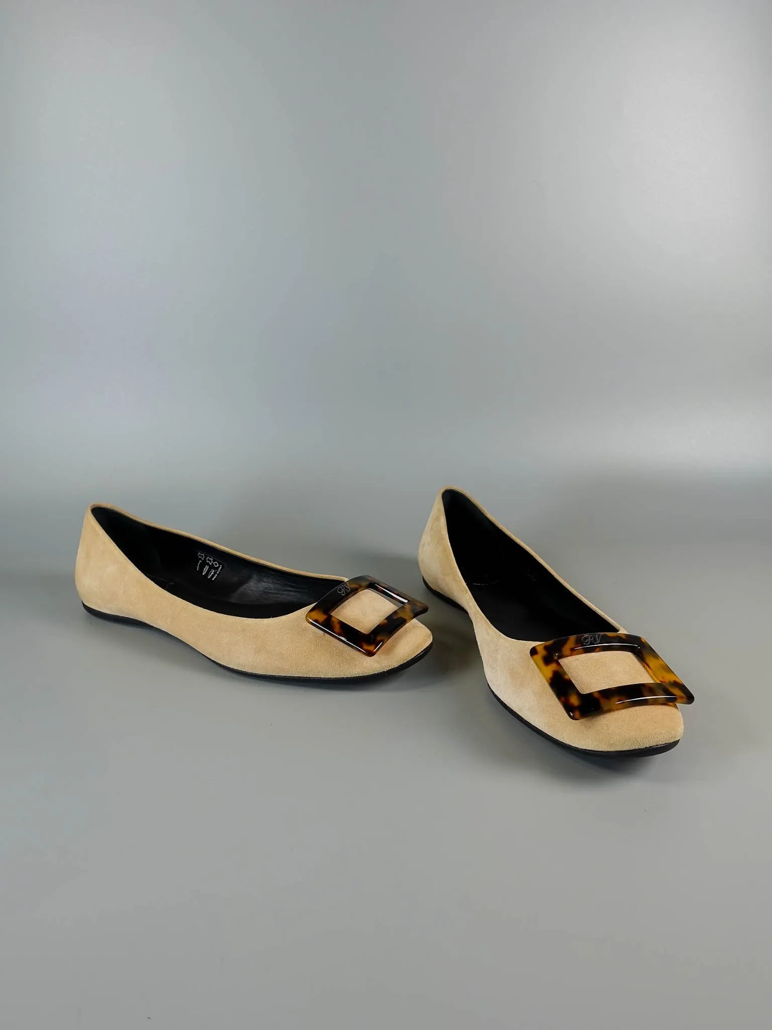 Gommette Suede Beige Ballet Flats Size 39 EU
