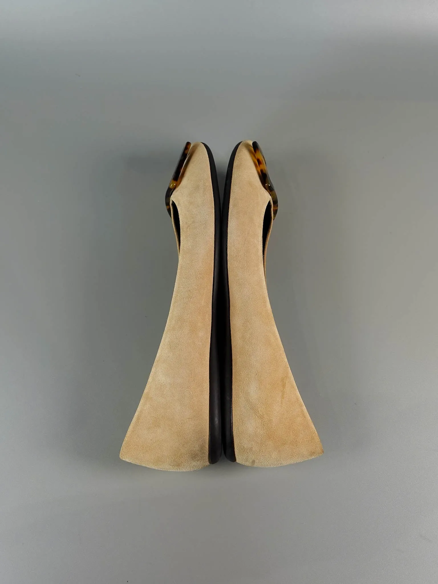 Gommette Suede Beige Ballet Flats Size 39 EU