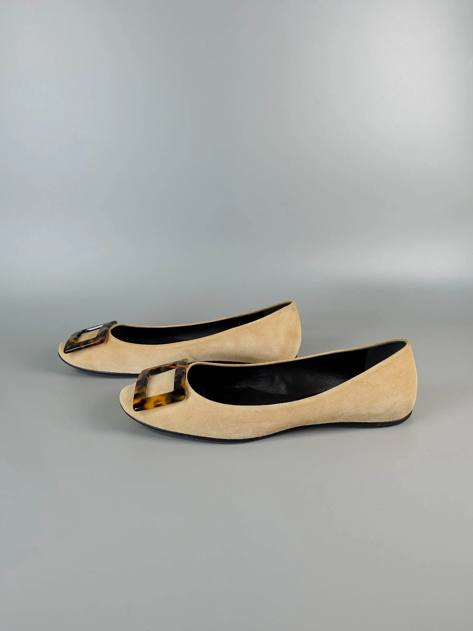 Gommette Suede Beige Ballet Flats Size 39 EU