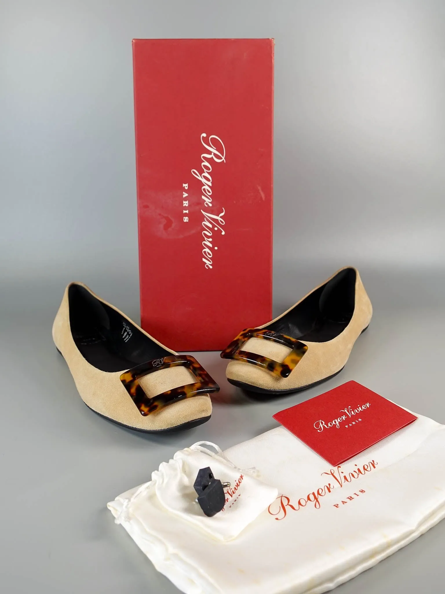 Gommette Suede Beige Ballet Flats Size 39 EU