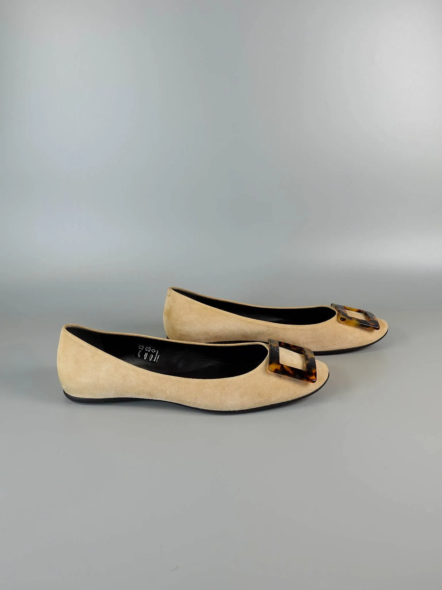 Gommette Suede Beige Ballet Flats Size 39 EU