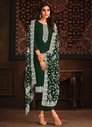 Green Chikankari Embroidery Georgette Salwar Kameez Suit