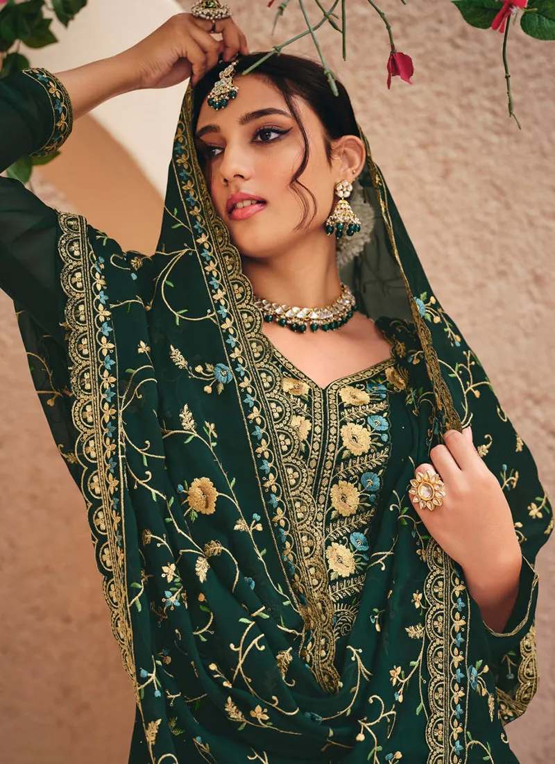 Green Resham Thread Pant Suit