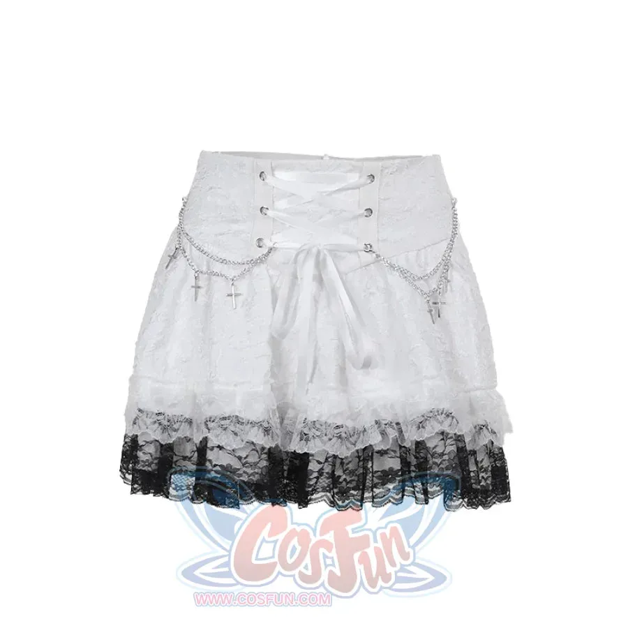 Halloween Bloody Mary Drawstring Halter Lolita Halter Top And Skirt
