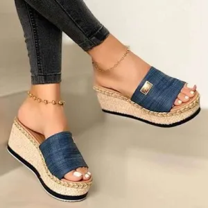 Hazel Blues® |  PU Leather Open Toe Sandals