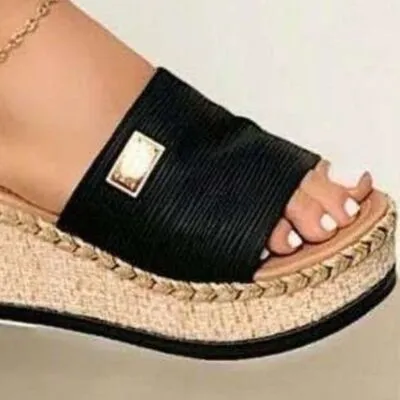 Hazel Blues® |  PU Leather Open Toe Sandals