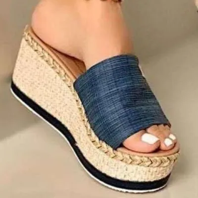 Hazel Blues® |  PU Leather Open Toe Sandals