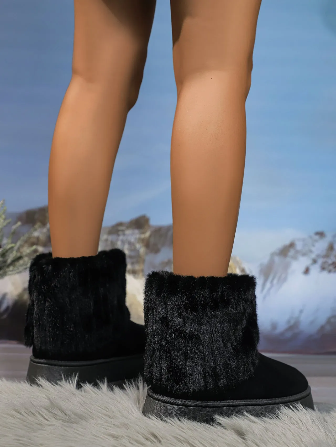 Hazel Blues® |  Thermal Faux Fur Suede Platform Boots