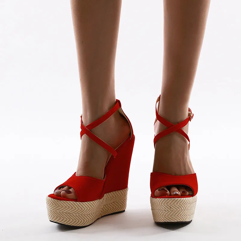 High Heeled Wedge Sandals