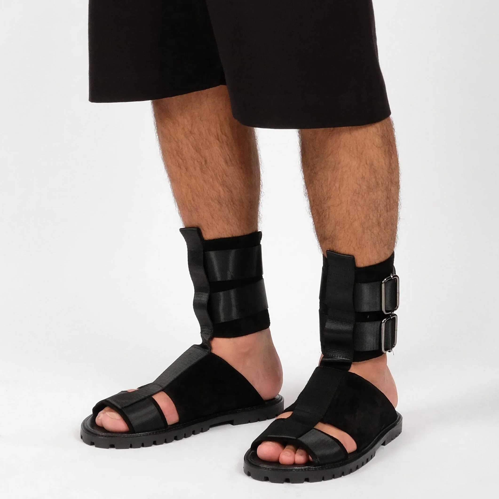 High Rise Silk Sandals