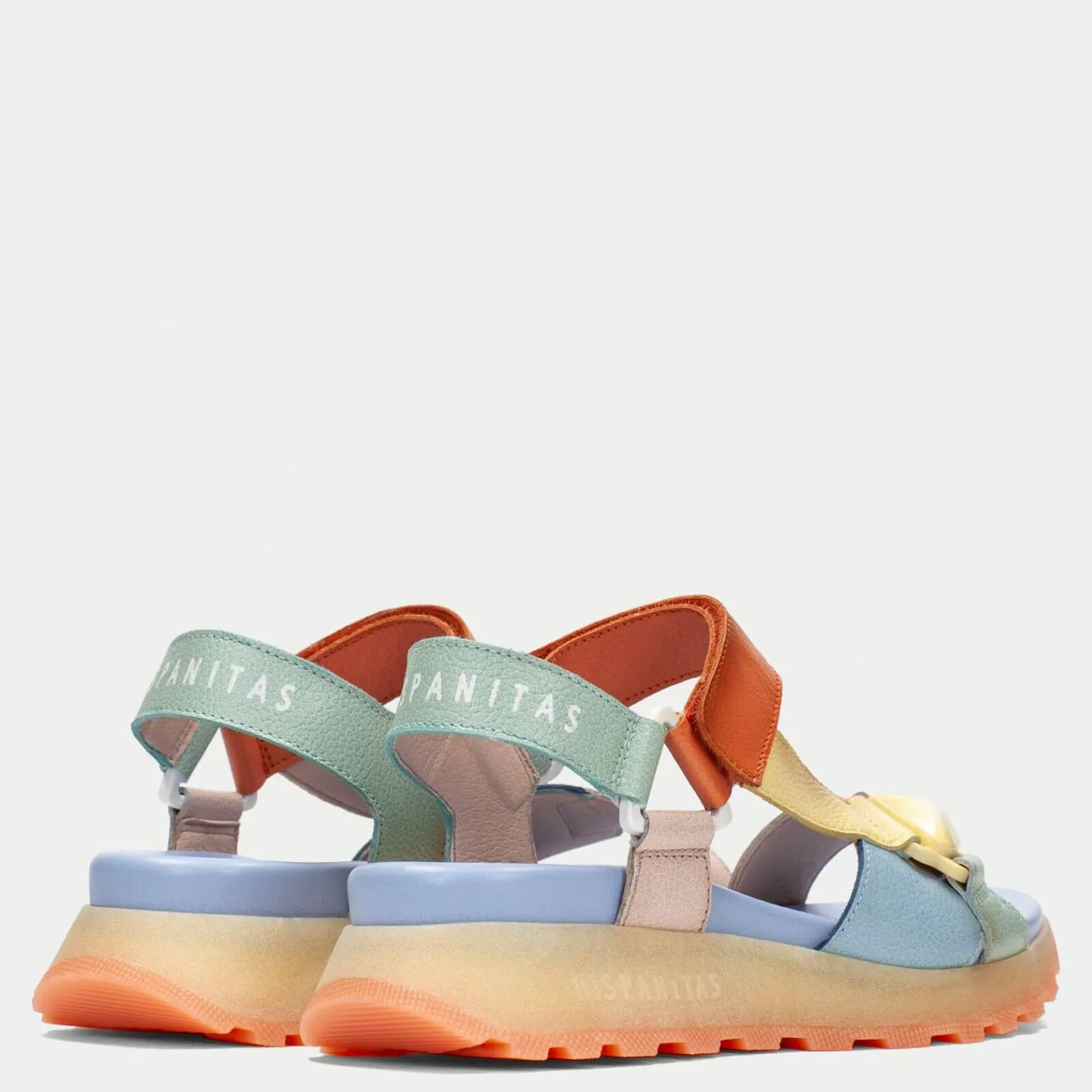 Hispanitas Pastel Leather Velcro Strap Sandals