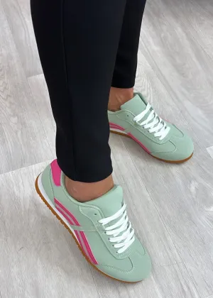 Holliday Green Suede Trainers