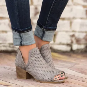 Hollow Fish Mouth Open Toe High Heel Sandals