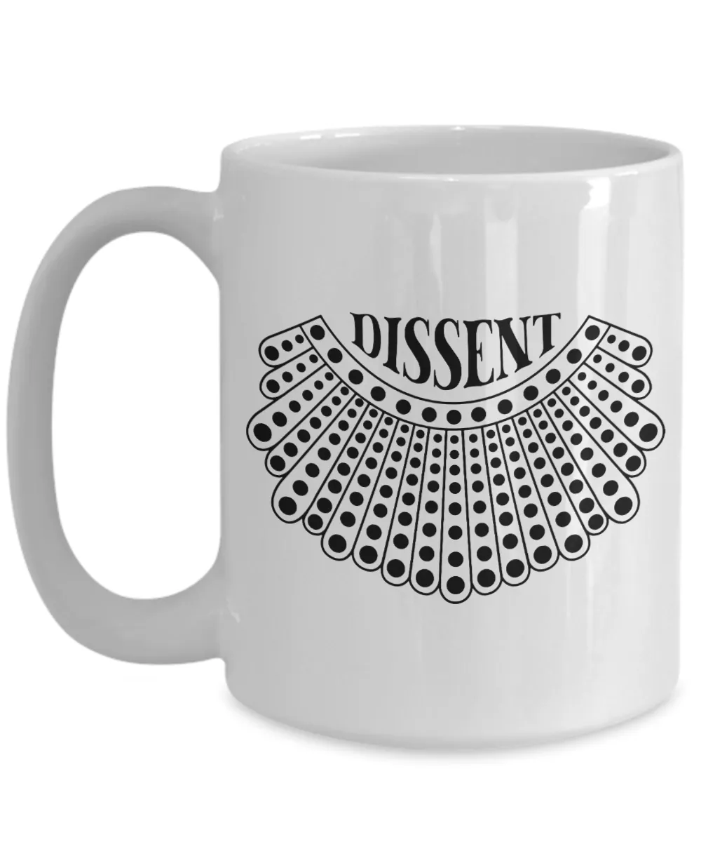 I Dissent Collar Mug Ruth Bader Ginsburg Coffee Cup Notorious RBG
