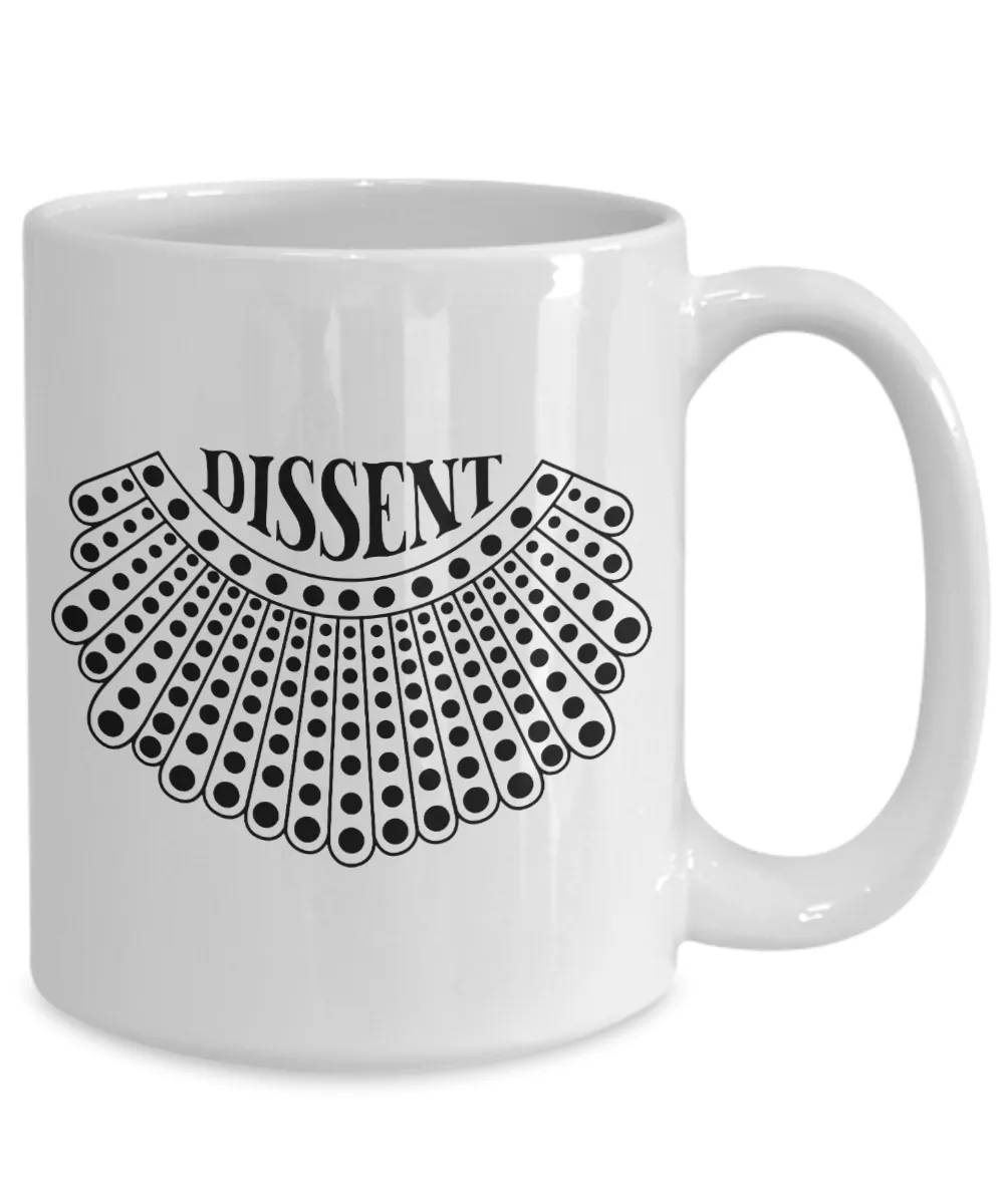 I Dissent Collar Mug Ruth Bader Ginsburg Coffee Cup Notorious RBG