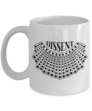 I Dissent Collar Mug Ruth Bader Ginsburg Coffee Cup Notorious RBG