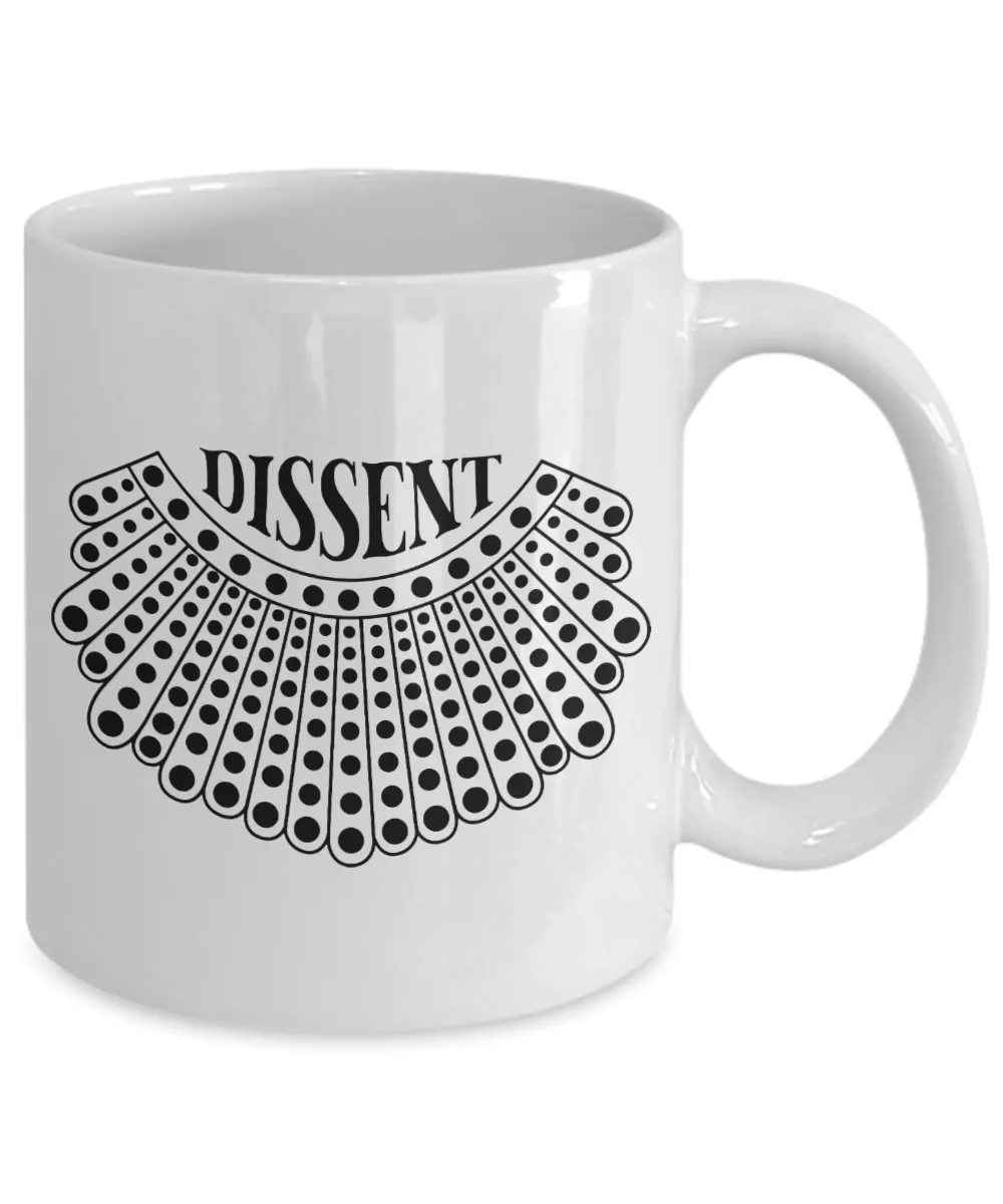 I Dissent Collar Mug Ruth Bader Ginsburg Coffee Cup Notorious RBG