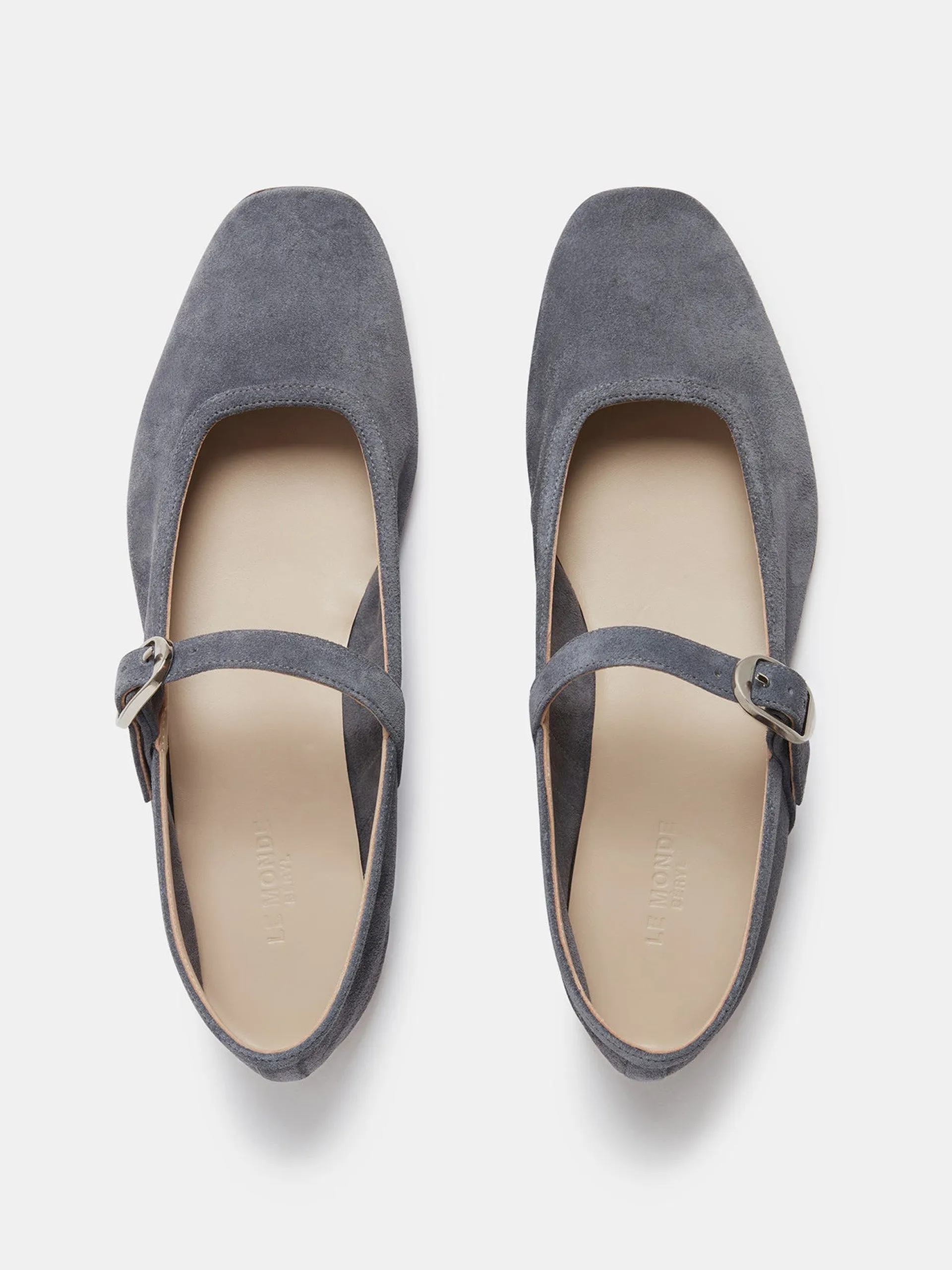 Iron suede ballet Mary Jane flats