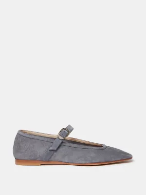 Iron suede ballet Mary Jane flats