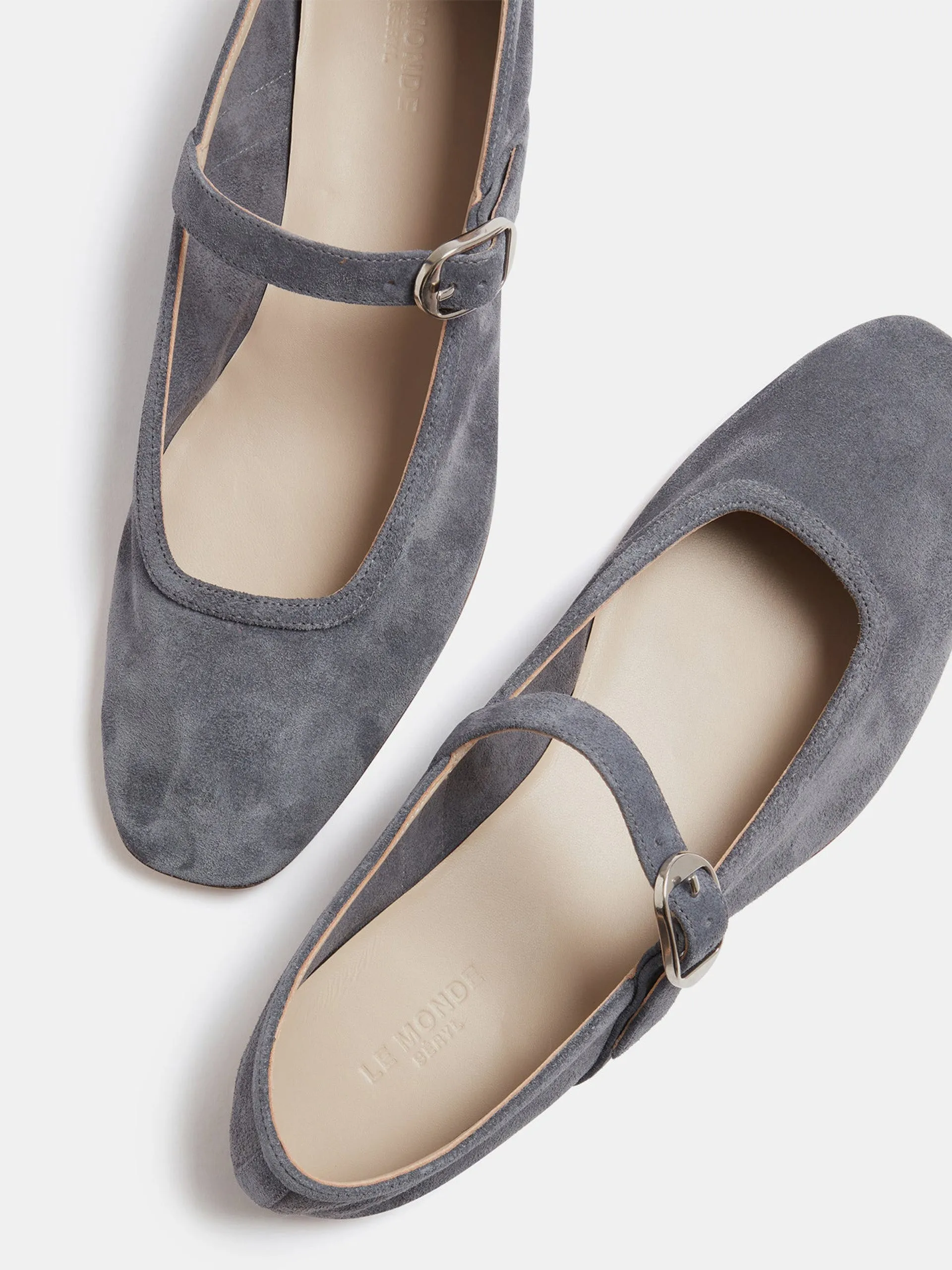 Iron suede ballet Mary Jane flats