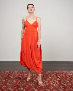 italian sporty nylon cami dress - red