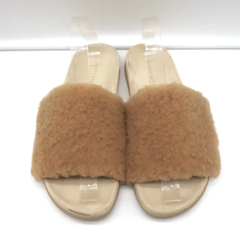 Jenni Kayne Shearling Slide Sandals Natural Size 41