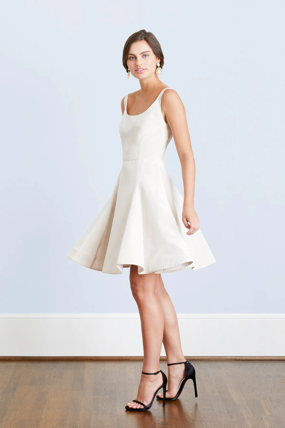 Josephine Backless Short White Bridal & Wedding Rehearsal Dinner Dress