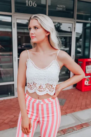Julie Jacquard Bralette - White