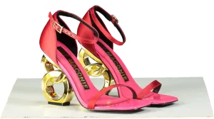 Kat Maconie Red/Gold Ankle Strap Sandal with Unique Heel UK 4