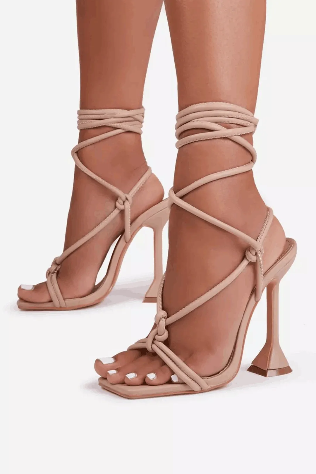 Kathleen - Modern Lace Up Woman's High Heeled Sandals