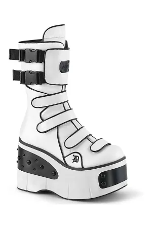 KERA-108 Knee Boot | White Faux Leather