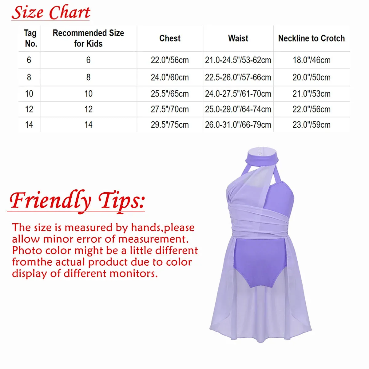 Kid Girls Ballet Leotard Dress: Sleeveless Ruched Chiffon Bodice with Caged Back