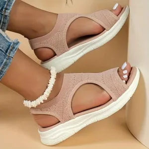 Knitted Slip-On Sandals with Supportive Sole