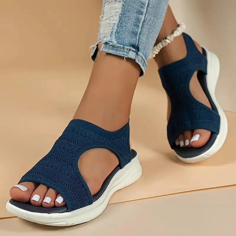Knitted Slip-On Sandals with Supportive Sole