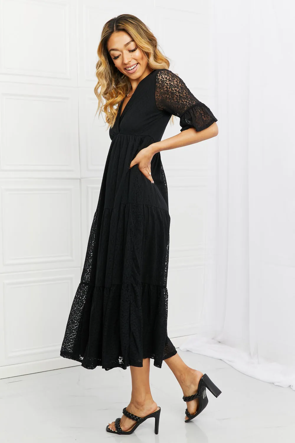 Lace Full Size Tiered Dress
