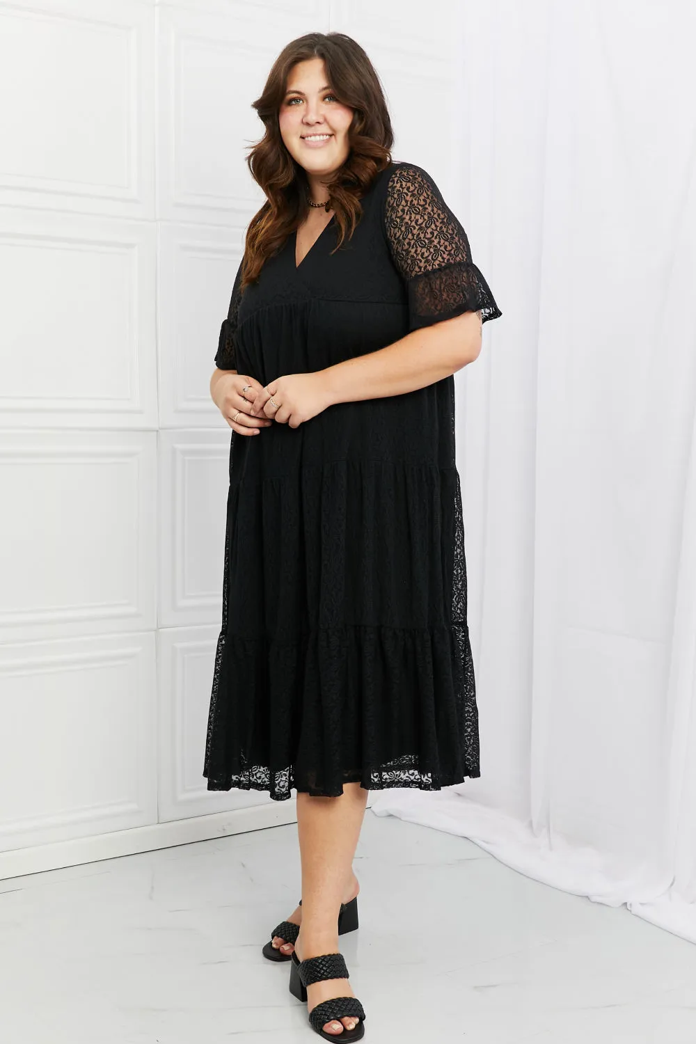 Lace Full Size Tiered Dress