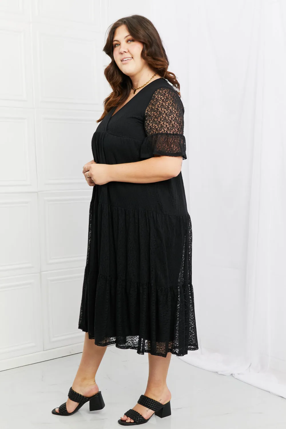 Lace Full Size Tiered Dress