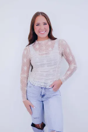 Lana Lace Sheer Ruched Top - 3 Colors