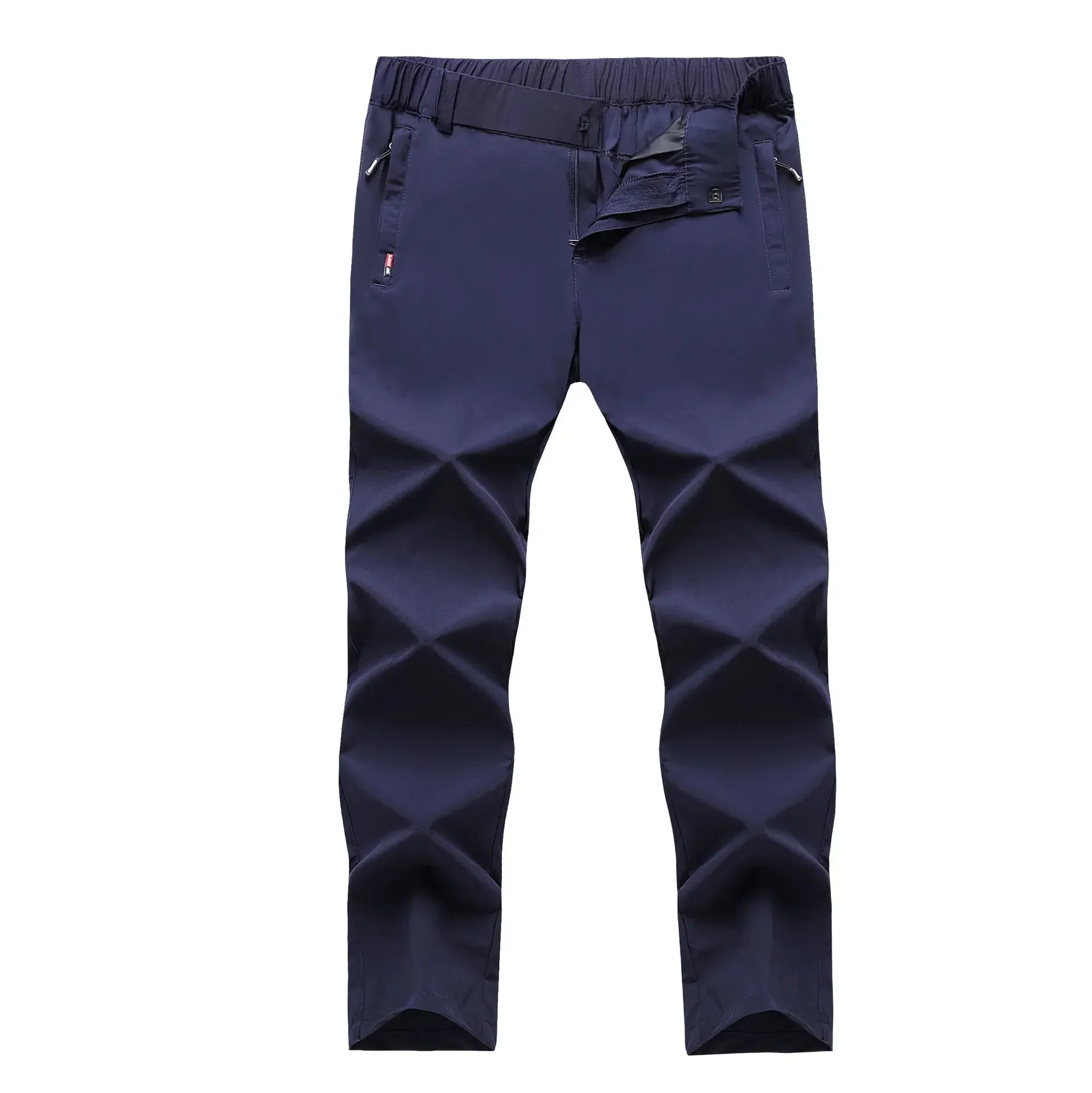 Large Size Men's Summer Pants - Big Size Ice Silk Stretch Breathable Straight Leg Pants with Quick Dry Elastic Band