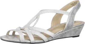 Lifestride Womens Yaya Strappy Wedge Sandals 1042910-76955 Silver Gray 8W