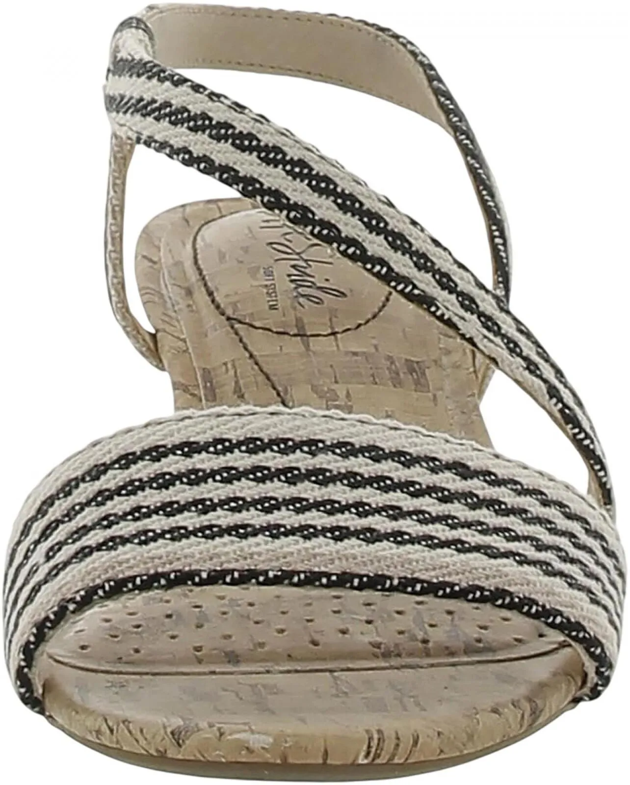 Lifestride Yasmine MISMATCH PRINT Cork Wedge Sandals Natural Multi Brown 6W
