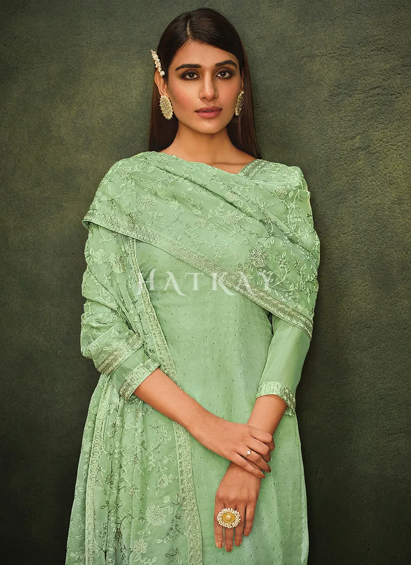Light Green Embroidery Pakistani Salwar Suit