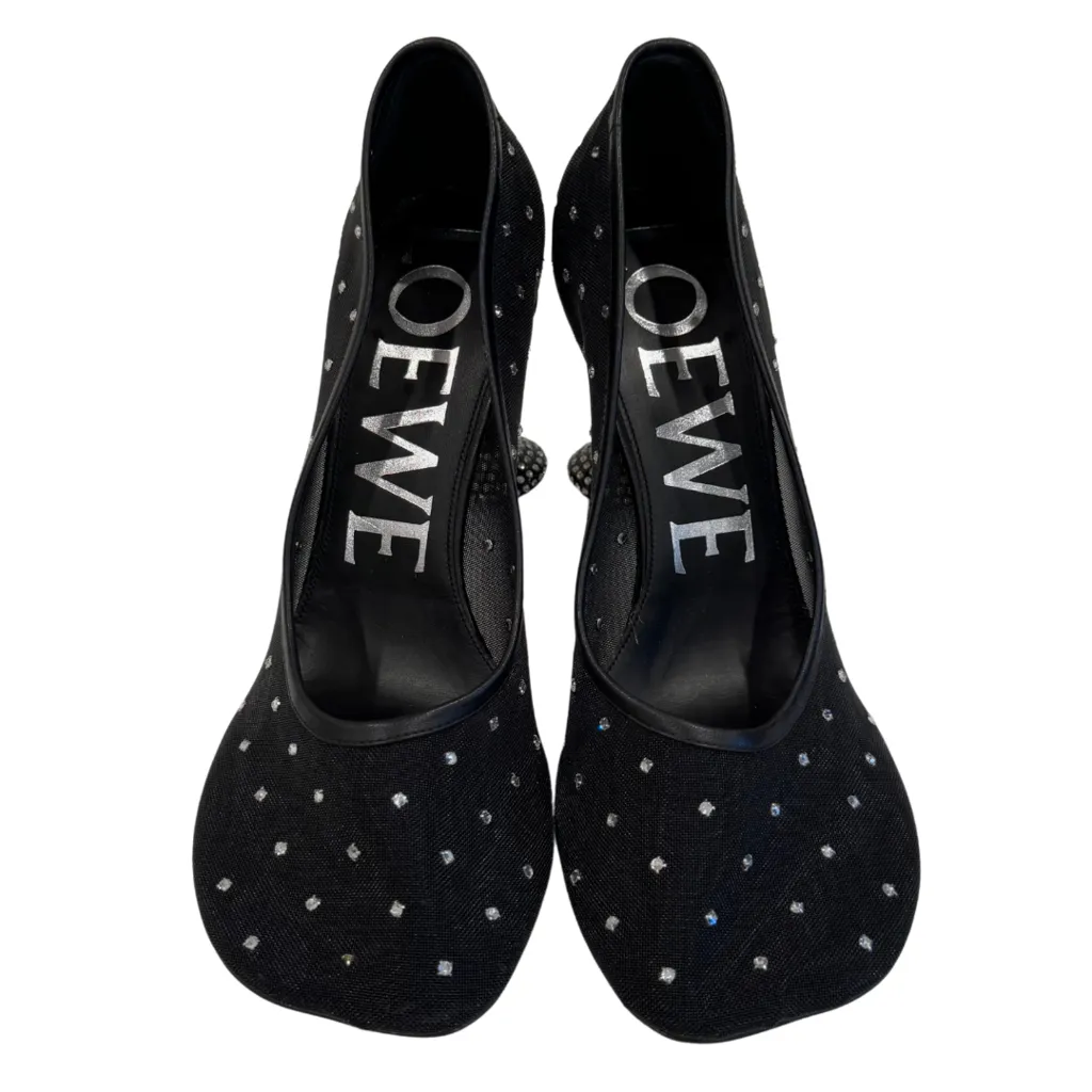 Loewe Toy Crystal Mesh Black Pumps, 40
